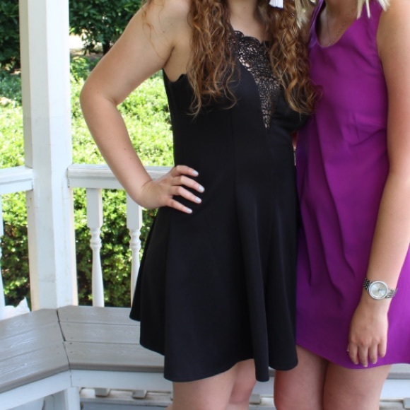 City Studio Black Dress with Lace Detailing - Medium - Picture 6 of 6